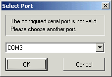 Serial Port Selection Dialogue